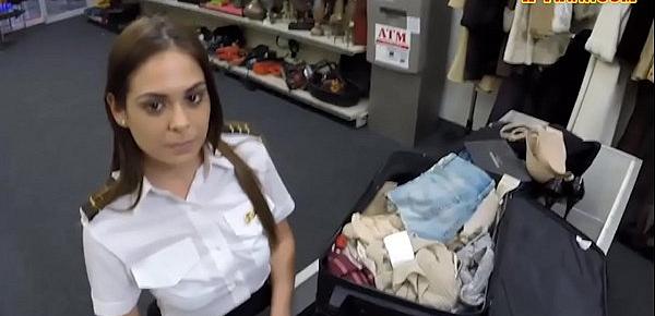  Latina stewardess fucked at the pawnshop
